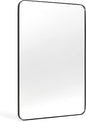 Black Bathroom Mirrors for Over Sink, 24 x 36 Inch Rounded Corner Rectangle Bathroom Vanity Mirror for Wall, Hangs Horizontally or Vertically