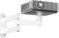 WALI Foldable Projector Wall Mount Universal Adjustable Wall Projector Mount Aluminum Alloy Projectors Stand,1/4" M4 M6 Screw Size,(1330LM-PMW), White
