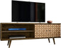 Manhattan Comfort Liberty Mid Century Modern TV Stand for Televisions up to 60 Inches, Bedroom and Living Room Entertainment Center with Storage, Shelves, and Cabinet, 63" Wide, Brown/3d Print