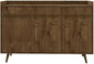 Manhattan Comfort Bradley Buffet Cabinet with Storage, Mid Century Modern Sideboard with 4 Shelves and Soft Close Doors, TV Stand Media Console for up to 50" Screens, 53.54" Long, Rustic Brown