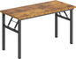 SDHYL 47 inchesNo Assembly Foldable Computer Desk for Home Office Workstation, Study and Writing, Rustic Brown