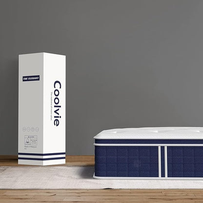 Full Size Mattress 12 Inch, Coolvie Firm Mattress Hybrid in a Box with CertiPUR-US® Certified Foam, Individual Pocket Spring for Motion Isolation & Pressure Relief- Comfort Night Sleep-100-Night Trial