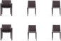 Manhattan Comfort Paris Modern Saddle Leather Dining Chairs, Metal Frame, Comfortable Padded Seat, Fully Assembled Armchair Accent Furniture, Set of 6, Grey