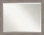 Amanti Art Grey Wall Mirror 26x32 Greywash Rectangle Bathroom Mirror for Wall Decor Living Room, Large Country Rustic Wood Frame, Hangs Horizonally and Vertically, Bathroom Decor, Beveled Edge