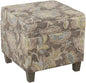 Homepop Home Decor |K7342-A824 | Classic Square Storage Ottoman with Lift Off Lid | Ottoman with Storage for Living Room & Bedroom, Gray Floral