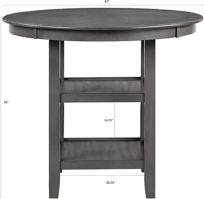 New Classic Furniture Cori 5-Piece Round Dining Set with 1 Table and 4 Chairs, Gray