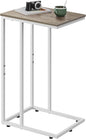 WLIVE Side Table, C Shaped End Table for Couch, Sofa and Bed, Large Desktop C Table for Living Room, Bedroom, Creamy Greige