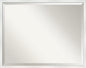 Amanti Art White Bathroom Mirror for Over Sink, 23x29 Breeze Distressed White Rectangle Vanity Mirror, Large Country Rustic Wood Frame, Hangs Horizonally and Vertically, Bathroom Wall Decor, Beveled