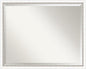 Amanti Art White Bathroom Mirror for Over Sink, 24x30 Morgan White Silver Rectangle Vanity Mirror, Large Modern Contemporary Wood Frame, Hangs Horizonally and Vertically, Bathroom Wall Decor, Beveled