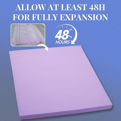 OhGeni Cooling 4 inch Dual Layer Twin XL Mattress Topper, 2 inch Gel Memory Foam, 2 inch Down Alternative Pillow Top Pad, Mattresses Cover for Bed, Medium Support, Fits 6”-19” Deep Pocket,Purple