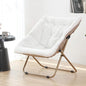 Saucer Chair, Comfy Bedroom Chairs, Oversized Folding Faux Fur Chair, Foldable Metal Frame Chair for Bedroom, Study, Playroom (White)