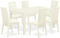 East West Furniture CAIP7-LWH-C 7 Piece Kitchen Table & Chairs Set Consist of a Rectangle Dining Room Table and 6 Linen Fabric Upholstered Dining Chairs, 36x60 Inch, Linen White