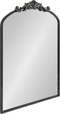 Kate and Laurel Arendahl Traditional Arch Mirror, 24 x 36, Antique Black, Baroque Inspired Wall Decor