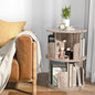 Nidouillet Small Rotating Bookshelf, 2 Tier Revolving Bookcase 360° Display Round Bookshelf Narrow Swivel Corner Book Shelf Standing Bookcase Adult Bedroom