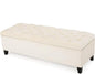 Christopher Knight Home Ottilie Velvet Storage Ottoman, Ivory 17.5”D x 51.0”W x 17.00”H