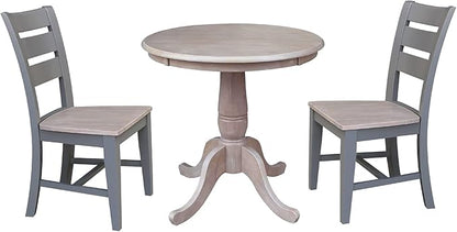International Concepts 30" Round Top Pedestal Dining Table Solid Parawood 29.1" High, Kitchen/Dining Furniture, Easy Assembly, Residential Use Only