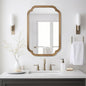 WallBeyond 20" x 30" Rounded Corner Arch Wall Mirror with Wood Frame for Entryway, Living Room or Bedroom Home Decor - Light Woodgrain, Honey-Colored
