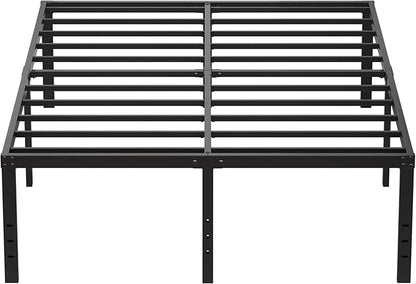 EMODA 20 Inch Tall Full Size Bed Frame with Large Storage Space, Easy Assembly Heavy Duty Metal Platform No Box Spring Needed, Noise Free, Black