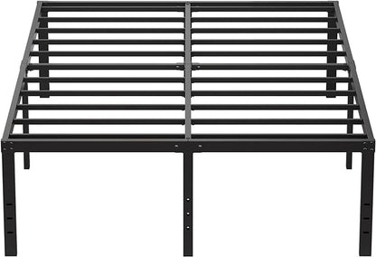EMODA 20 Inch King Bed Frame No Box Spring Needed, Heavy Duty Tall Metal Platform with Large Storage Space, Noise Free, Easy Assembly, Black