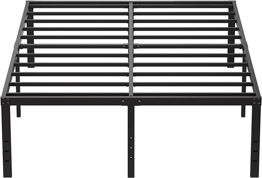 EMODA 20 Inch King Bed Frame No Box Spring Needed, Heavy Duty Tall Metal Platform with Large Storage Space, Noise Free, Easy Assembly, Black
