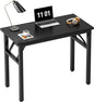 Need Folding Computer Desk - 31.5 Inch Foldable Office Writing Work Study Kids Student Teacher Home Bedroom Table for Small Space, Black