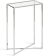 Kate and Laurel Jaspur Modern Slim End Table, 16 x 8 x 24, Silver, Decorative Glam Side Table for Use as Narrow Bedroom Nightstand or Living Room Accent