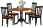 East West Furniture DLAN5-BCH-W 5 Piece Dinette Set for 4 Includes a Round Dining Table with Dropleaf and 4 Dining Room Chairs, 42x42 Inch, Black & Cherry