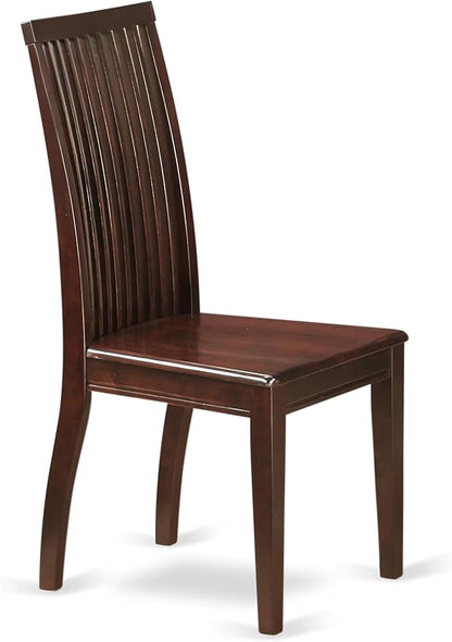 East West Furniture ANIP3-MAH-W 3 Piece Dining Set Contains a Round Dining Room Table with Pedestal and 2 Wood Seat Chairs, 36x36 Inch, Mahogany