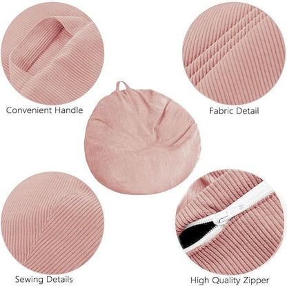 Stuffed Animal Storage Bean Bag Cover Pets Dogs/Cats Lazy Beds. Washable Ultra Soft Corduroy Stuffed for Organizing Plush Toys or Textile, Sack Bean Bag