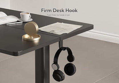 YDN Standing Desk with Keyboard Tray, 48 Inch Height Adjustable Desk with Cable Management, Black Stand Up Desks for Home and Office, 48inch Black