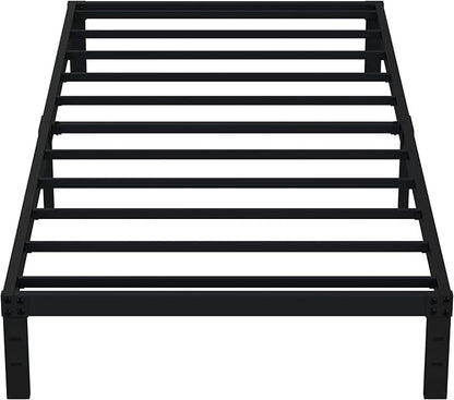 EMODA 10 Inch Twin Bed Frames No Box Spring Needed, Heavy Duty Metal Twin Platform Bed Frame, Noise Free, Easy Assembly, Black