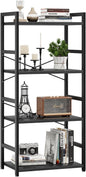 NUMENN 4 Tier Small Bookshelf, Industrial Bookcase Shelf Storage Organizer, Modern Book Shelf for Bedroom, Living Room and Home Office, Black