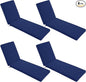 Chaise Lounge Cushions Outdoor Set of 4 - Waterproof and Fade Resistant Sun Lounger Replacement Cushions - Patio Lounger Pads with Removable Cover for Pool, Deck, 72 x 21 x 3 Inch, Navy