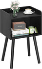 Yoobure Mid Century Modern Nightstand for Small Spaces - Small Side Table with Storage Shelf, Wood End Table Night Stand, Vintage End Tables Living Room, Minimalist Side Tables for Bedroom Dorm Office