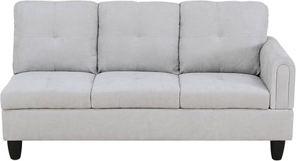 NicBex Sectional Couch 3 Pieces Sofa Set with Right Chaise Flannel L Shaped Cloud Couch for Living Room Furniture Sets with Storage Ottoman, Modular Sofa for Living Room & Apartment, Light Grey