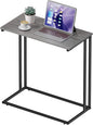 C-Shaped Side Table, Modern End Table with Metal Frame, Space Saving Design for Living Room，Large Surface Couch Table for Bedroom, and Home Office，24 x 12 x 24 inches (Grey)