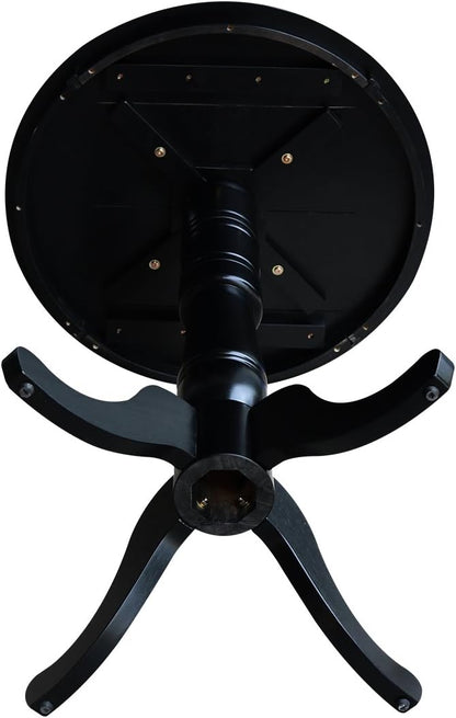 International Concepts 30" Round Top Pedestal Table, Bar Height-40.9", Black