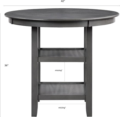 New Classic Furniture Amy 5-Piece Counter Dining Table Set, Gray