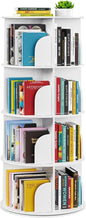 Rotating Bookshelf Tower, 360 Spinning Book Shelf for Kids Rooms, Small Corner Bookshelf for Kids, Round Revolving Bookcase Floor Standing Bookcase Book Storage Classroom Furniture, White, 4 Tier