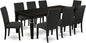 East West Furniture LGDR9-BLK-24 9 Piece Dining Room Set Includes a Rectangle Kitchen Table with Butterfly Leaf and 8 Black Color Linen Fabric Upholstered Chairs, 42x84 Inch, Black