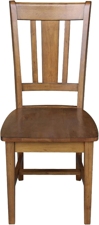 Set of Two San Remo SplatBack Dining Chairs, Pecan
