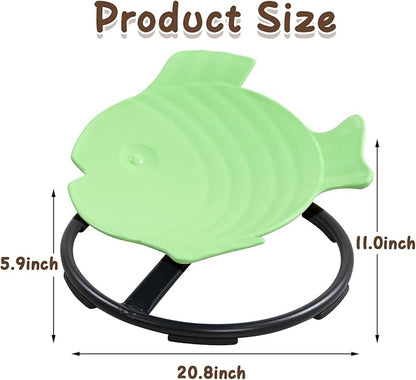 Spinning Chair for Autistic Kids, Sensory Toys for Kids With Autism, 360° Sensory Swivel Chair, Fish-Shaped Spin Seat for Children With ADHD, Safe & Smooth Sit and Spin Improve Balance (Green)