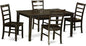 East West Furniture CAPF5-CAP-W 5 Piece Dining Room Table Set Includes a Rectangle Kitchen Table and 4 Dining Chairs, 36x60 Inch, Cappuccino