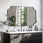 ANDY STAR 24x40 Matte Black Mirror, Scalloped Mirror for Bathroom, Black Vanity Mirror, Unique Rectangle Bathroom Mirror with Aesthetic Scalloped Edge Design Ideal for Home Decor