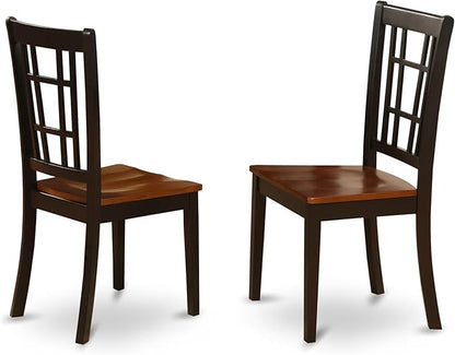 East West Furniture PLNI5-BCH-W 5 Piece Dining Room Furniture Set Includes an Oval Wooden Table with Butterfly Leaf and 4 Kitchen Dining Chairs, 42x78 Inch, Black & Cherry
