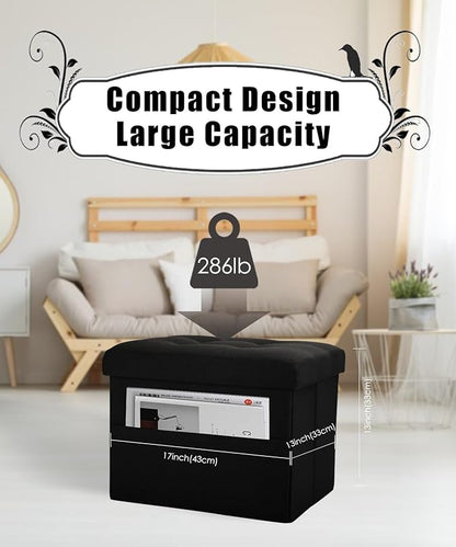Ottoman Storage Ottoman Foot Rest Stool Foldable Bench with Storage Student Dormitory Bedroom and Entryway 17 X 13 X 13