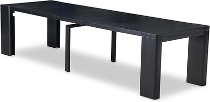 X02EL-2C6-35 - 6-piece Dining Table Set a Dining Table with a coffee Table and 2 wooden Benches and 2 Doeskin Linen Fabric kitchen Chair, 39x120 Inch, Wire Brushed Black