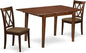 East West Furniture PSCL3-MAH-C 3 Piece Modern Dining Table Set Contains a Rectangle Wooden Table with Butterfly Leaf and 2 Linen Fabric Upholstered Chairs, 32x60 Inch, Mahogany