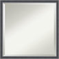 Amanti Art Black Bathroom Mirror for Over Sink, 22x22 Eva Black Silver Thin Square Vanity Mirror, Medium Modern Contemporary Frame, Hangs Horizonally and Vertically, Bathroom Wall Decor, Beveled Edge