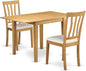 East West Furniture NDAN3-OAK-LC 3 Piece Dining Table Set for Small Spaces Contains a Rectangle Dining Room Table with Dropleaf and 2 Faux Leather Upholstered Chairs, 30x48 Inch, Oak